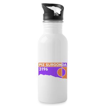 Piz Surgonda Souvenir Ski Tour Hike Summit Book - Water bottle with straw - white - Right