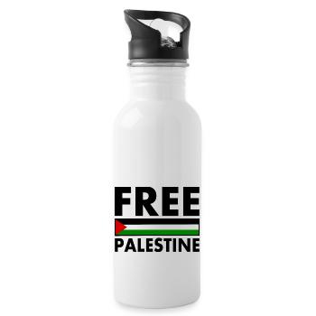Free palestine - Gourde avec paille intégrée - blanc - Droite