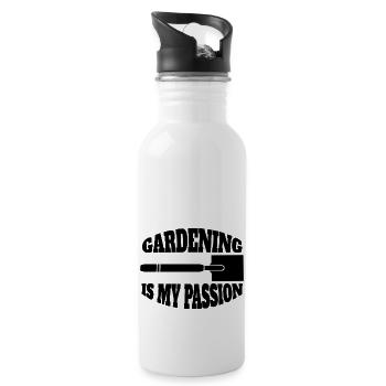 Hobby gardener, gardener, gardening, gardening, gardening - Water bottle with straw - white - Right
