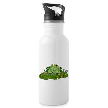 Grenouille - Gourde avec paille intégrée - blanc - Droite