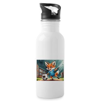 mignon petit renard démon vie quotidienne - football - Gourde avec paille intégrée - blanc - Droite