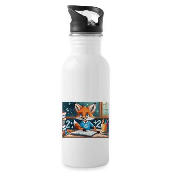 mignon petit renard démon vie quotidienne - mathématiques - Gourde avec paille intégrée - blanc - Droite
