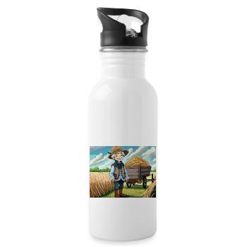 Illustrierter Comic für Kinderreime - Heigh-ho - Trinkflasche mit integriertem Trinkhalm - Weiß - Rechts