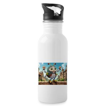 On the wall on the lookout Auf der Mauer - Water bottle with straw - white - Right