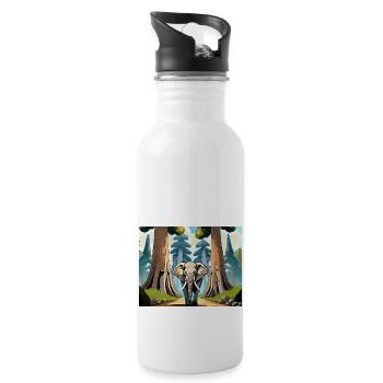 Was sind das für Bäume? - Trinkflasche mit integriertem Trinkhalm - Weiß - Rechts