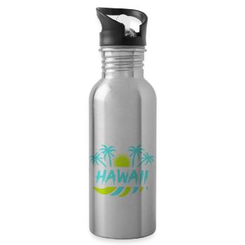 Hawaï - Gourde avec paille intégrée - argent clair - Droite