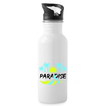 surf paradise - Trinkflasche mit integriertem Trinkhalm - Weiß - Rechts