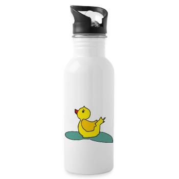 Canard sucré - Gourde avec paille intégrée - blanc - Droite
