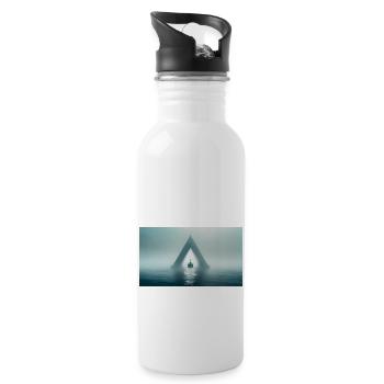 creepy mythical places – Bermuda Triangle - Water bottle with straw - white - Right