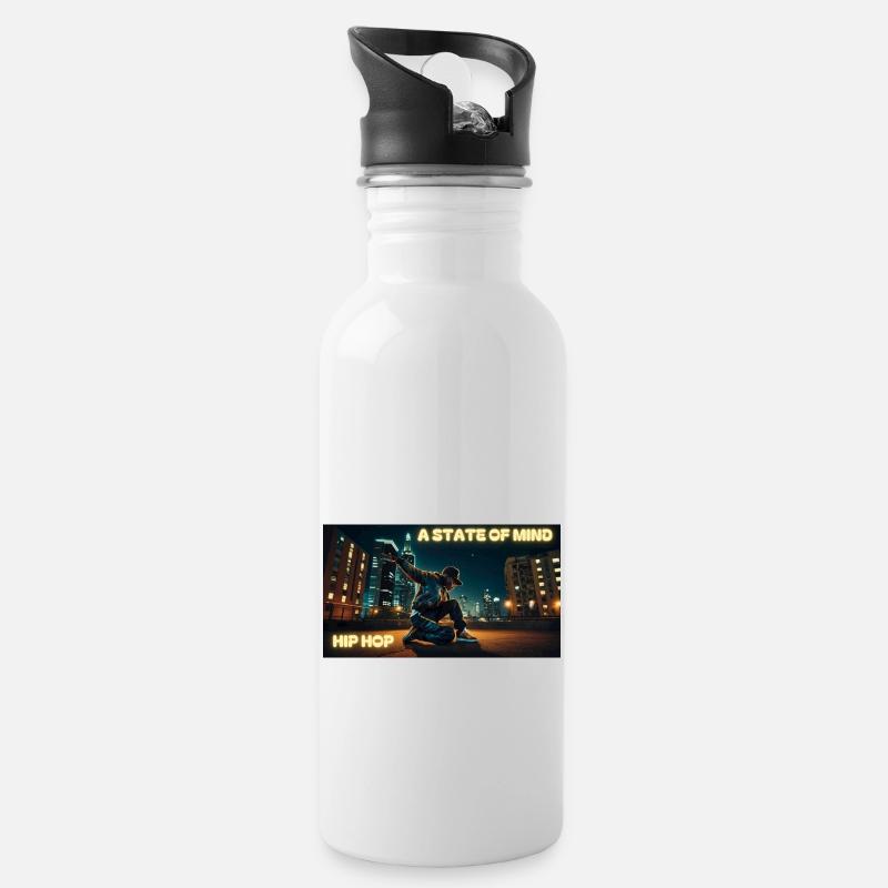 HIP HOP - EINE GEMÜTSHALTUNG - Trinkflasche mit integriertem Trinkhalm - Weiß
