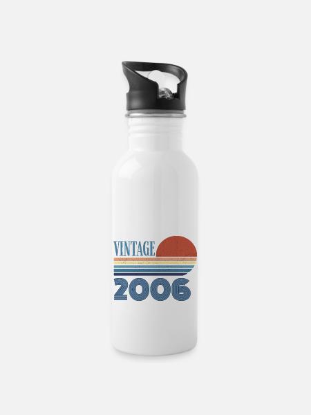 vintage 2006 - Gourde avec paille intégrée - blanc