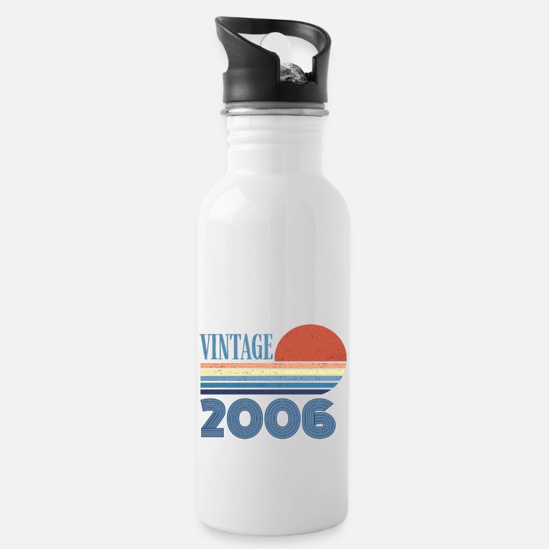 vintage 2006 - Gourde avec paille intégrée - blanc