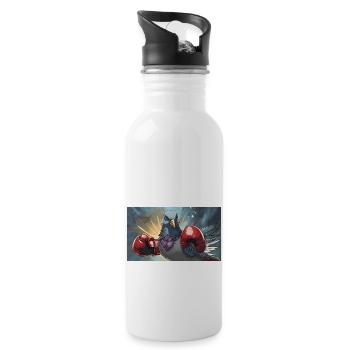 Pun ambiguous expression Taubenschlag pigeon loft - Water bottle with straw - white - Right