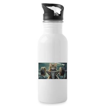 Pun ambiguous german expression - Muskelkater - Water bottle with straw - white - Right