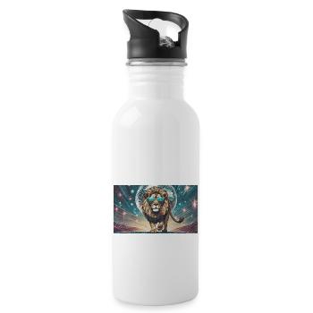 Pun ambiguous expression – Partylöwe (socialite) - Water bottle with straw - white - Right