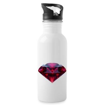 Reddish Ruby - Water bottle with straw - white - Right