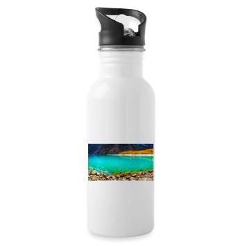ALPINE PARADISE - Water bottle with straw - white - Right
