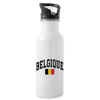 Belgium - Water bottle with straw - white - Right
