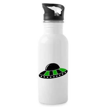 ufo - Trinkflasche mit integriertem Trinkhalm - Weiß - Rechts