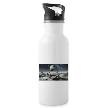 extraterrestre gris à la surface de la lune – dîner - Gourde avec paille intégrée - blanc - Droite