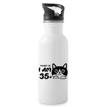 Je n’ai pas 36 ans, j’en ai 35 plus 1 doigt d’honneur - Gourde avec paille intégrée - blanc - Droite
