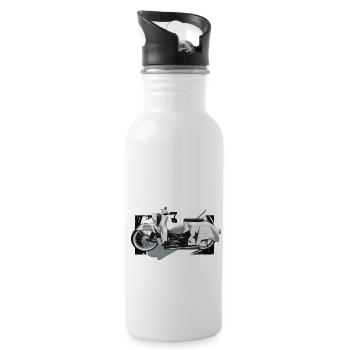 Swallow (camouflage) // Illustration - Water bottle with straw - white - Right