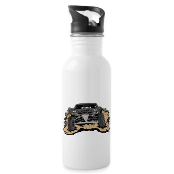 Wüstenjeep - Trinkflasche mit integriertem Trinkhalm - Weiß - Rechts