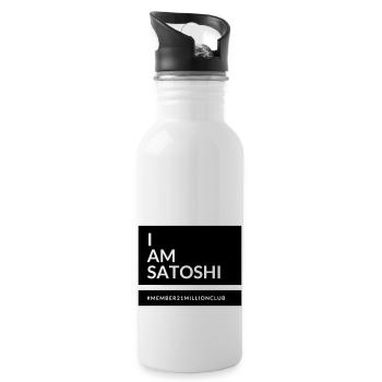 I am Satoshi - Water bottle with straw - white - Right