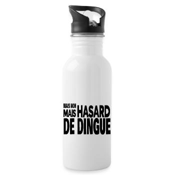 mais non mais hasard de dingue - Gourde avec paille intégrée - blanc - Droite