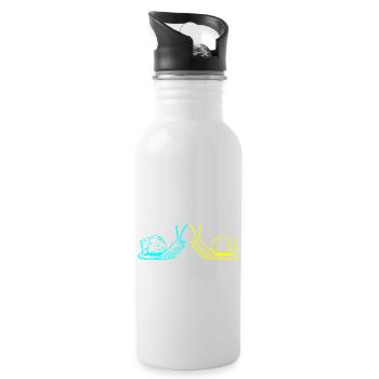 Snails Snail Shell Snail 80s 90s - Water bottle with straw - white - Right