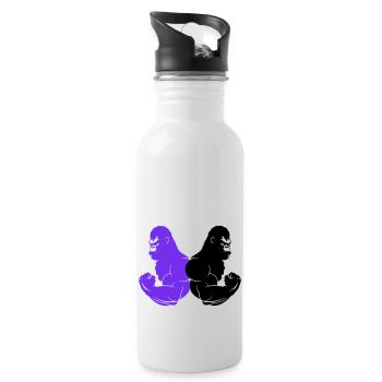 gorilla - Water bottle with straw - white - Right