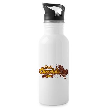 World Chocolate Day - Water bottle with straw - white - Right