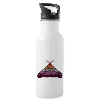 Lesbian pride moth - Water bottle with straw - white - Right