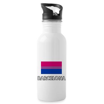 Bi Pride Flag Barcelona - Water bottle with straw - white - Right