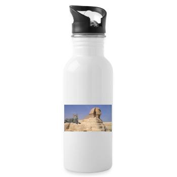 Cat and Sphinx - Water bottle with straw - white - Right