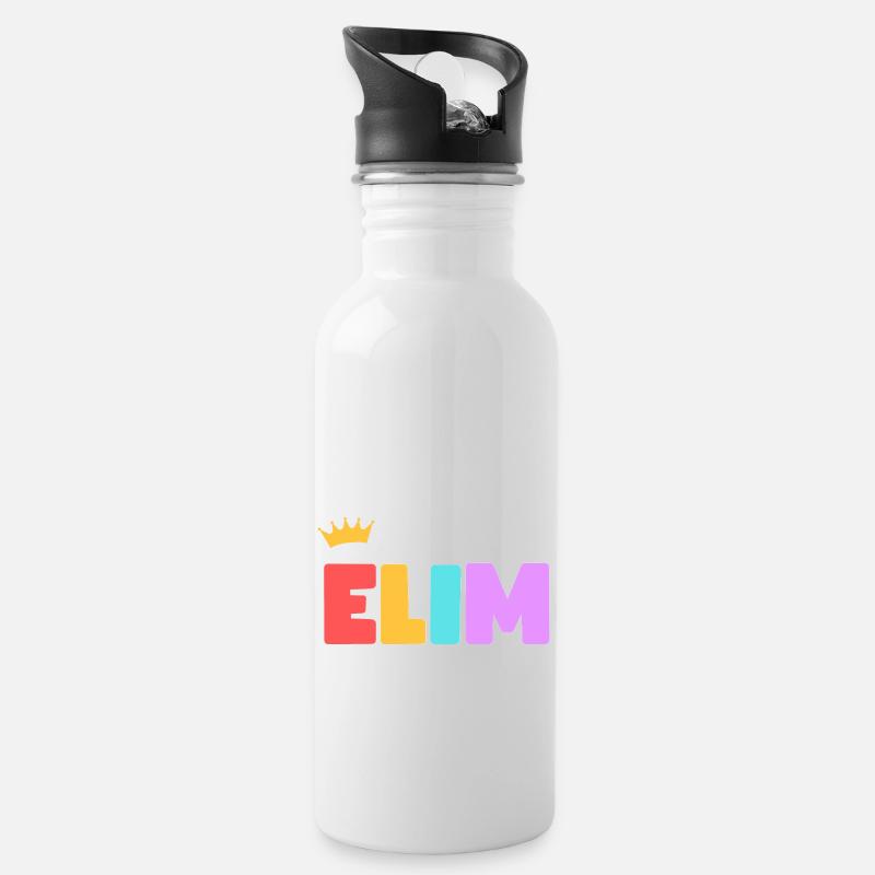 Elim ! Personnalisable - Gourde avec paille intégrée - blanc