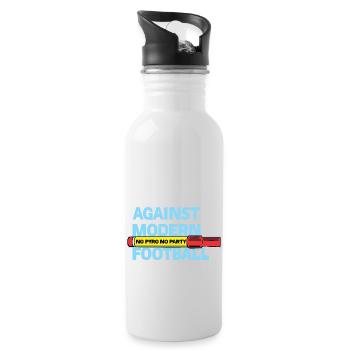 Against Modern Football No Pyro No Party - Water bottle with straw - white - Right