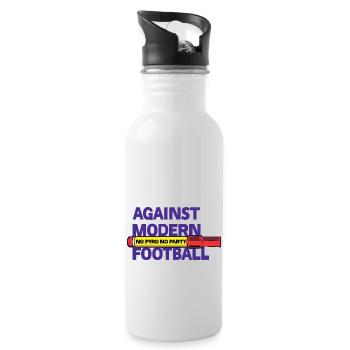 Against Modern Football No Pyro No Party - Water bottle with straw - white - Right