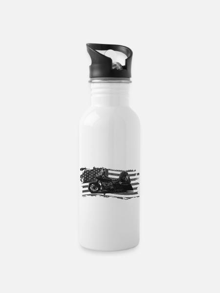Chopper // Personnalisé // Moto - Gourde avec paille intégrée - blanc