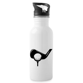 golf symbol - Trinkflasche mit integriertem Trinkhalm - Weiß - Rechts