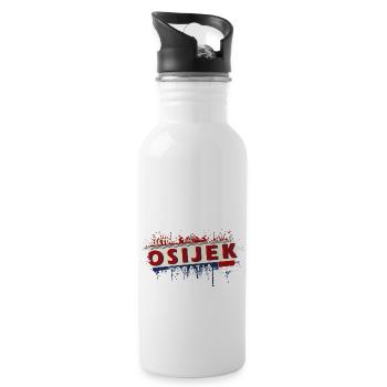 croatia hrvatska croatia hrv hr travel tourism - Water bottle with straw - white - Right