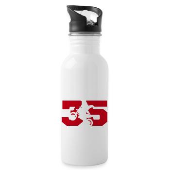 Moto 35 biker - Water bottle with straw - white - Right