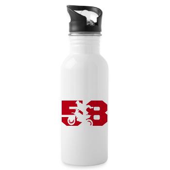 Moto 58 biker - Water bottle with straw - white - Right