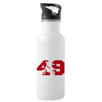 Moto 49 Biker - Trinkflasche mit integriertem Trinkhalm - Weiß - Rechts
