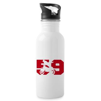 Moto 59 motard - Trinkflasche mit integriertem Trinkhalm - Weiß - Rechts