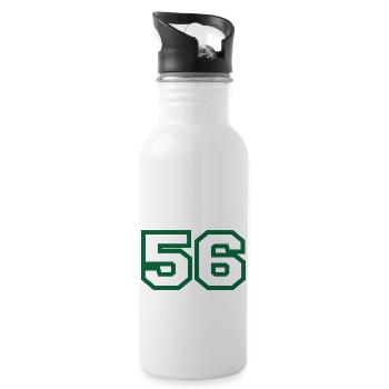 Number 56 green sport - Water bottle with straw - white - Right