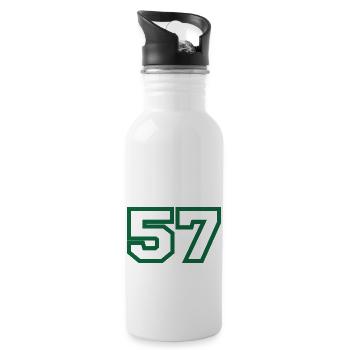 Number 57 green sport - Water bottle with straw - white - Right