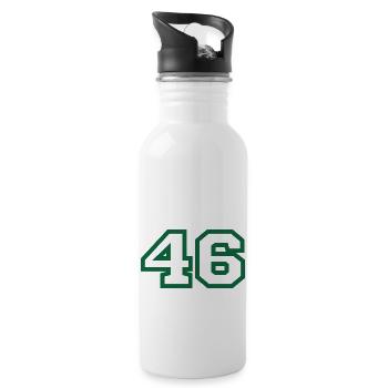 Number 46 green sport - Water bottle with straw - white - Right