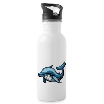 Delfin Comic - Water bottle with straw - white - Right