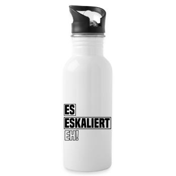 es eskaliert eh - Trinkflasche mit integriertem Trinkhalm - Weiß - Rechts